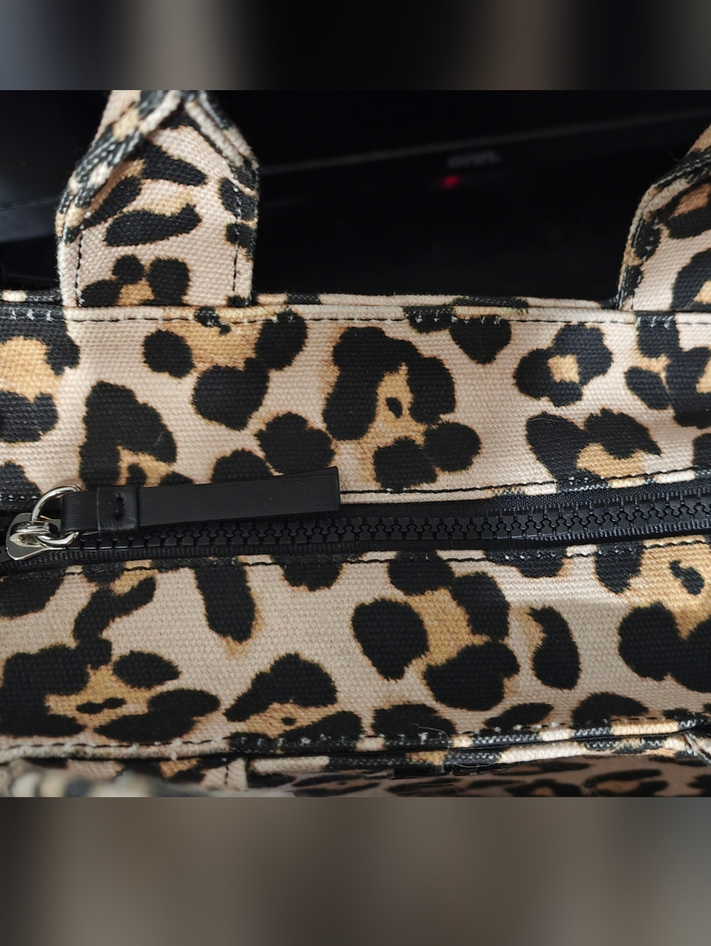 Dkny Leopard-Print Mini Tote in Beige and Black - Picture 3 of 3